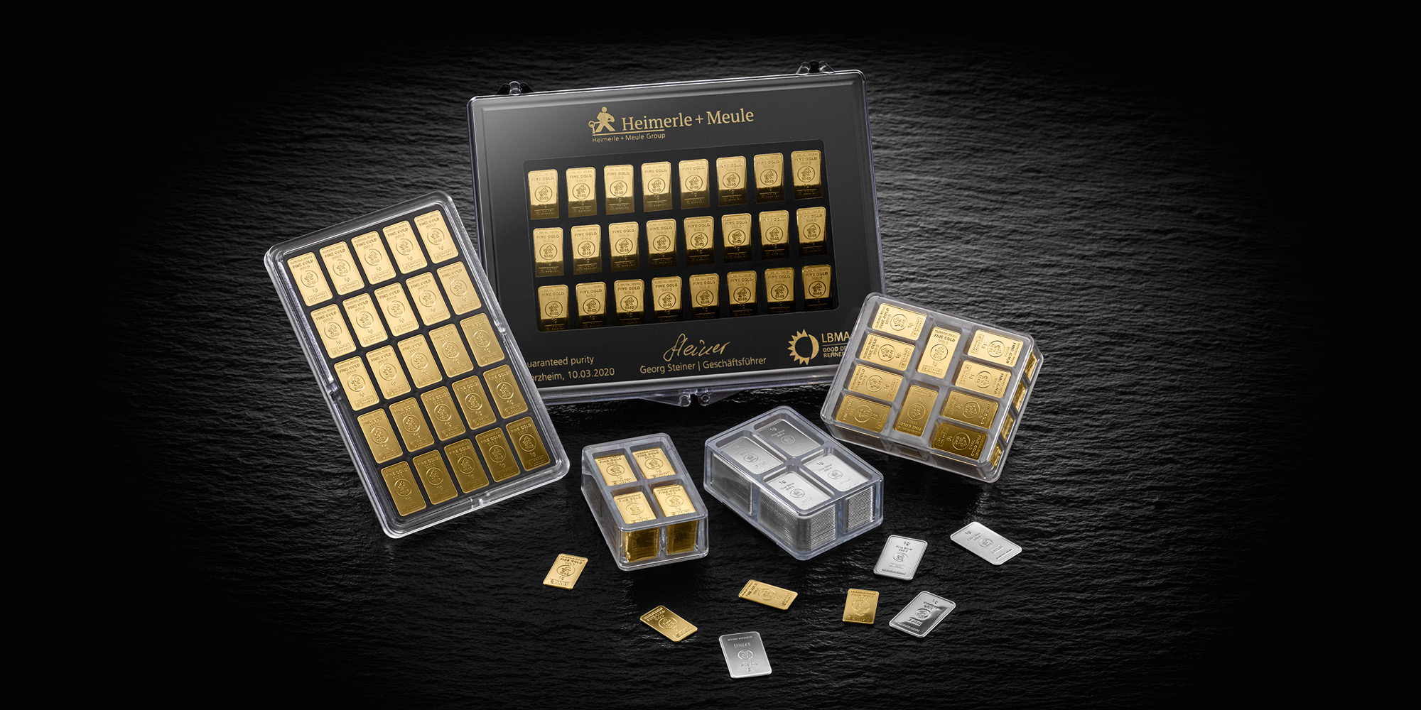 Eingelagerte Gold- und Edelmetallbarren
